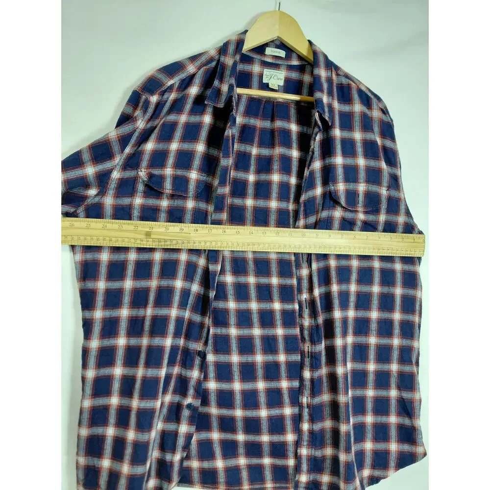 J.Crew Sign Blue Plaid Button-Up Shirt Men Size XL
